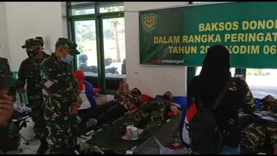 Kodim 0610 Bantu PMI Tambah Stok Darah