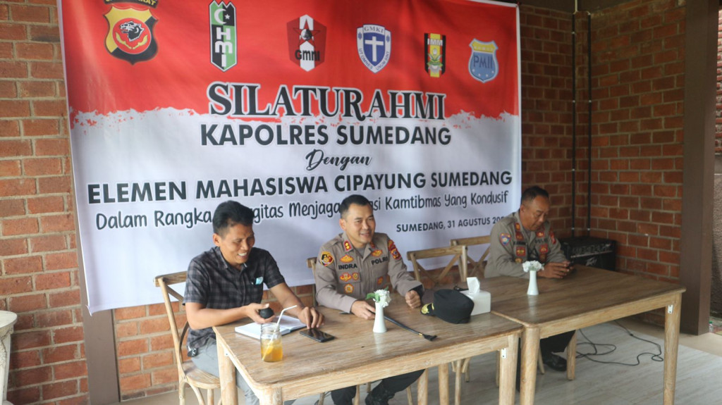 Polres Sumedang Laksanakan Silaturahmi Kamtibmas Bersama Elemen Mahasiswa Cipayung Sumedang