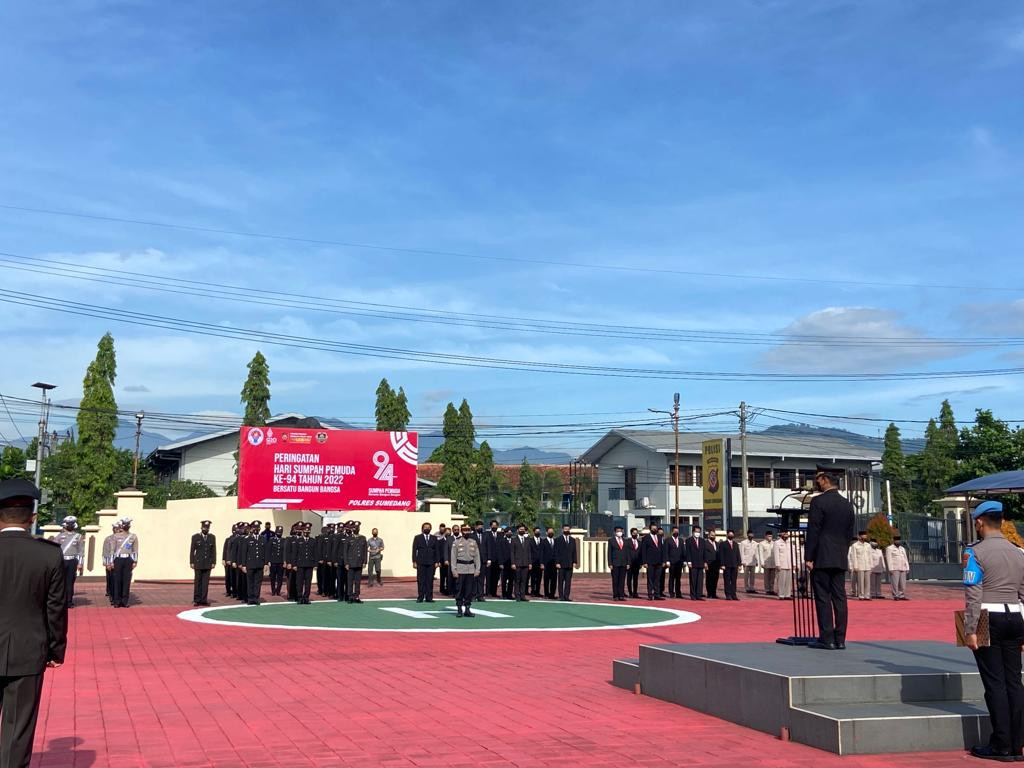 Polres Sumedang Laksanakan Upacara Peringatan Sumpah Pemuda ke 94