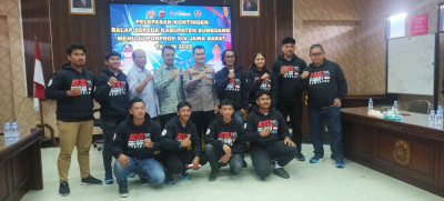 Kapolres Sumedang Lepas Kontingen Balap Sepeda Untuk Bertanding Di Porprov XIV Jabar 2022