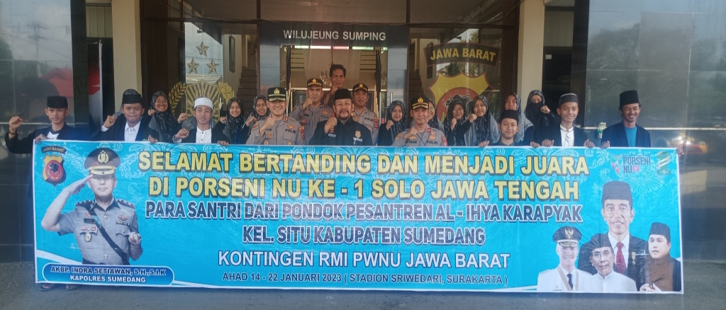 Kapolres Sumedang Lepas Perwakilan Santri yang Akan Bertanding pada Porseni NU ke-1 di Solo