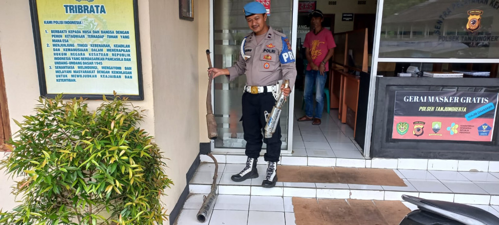 Respon Keluhan Masyarakat, Polsek Tanjungkerta Penertiban Knalpot Bising