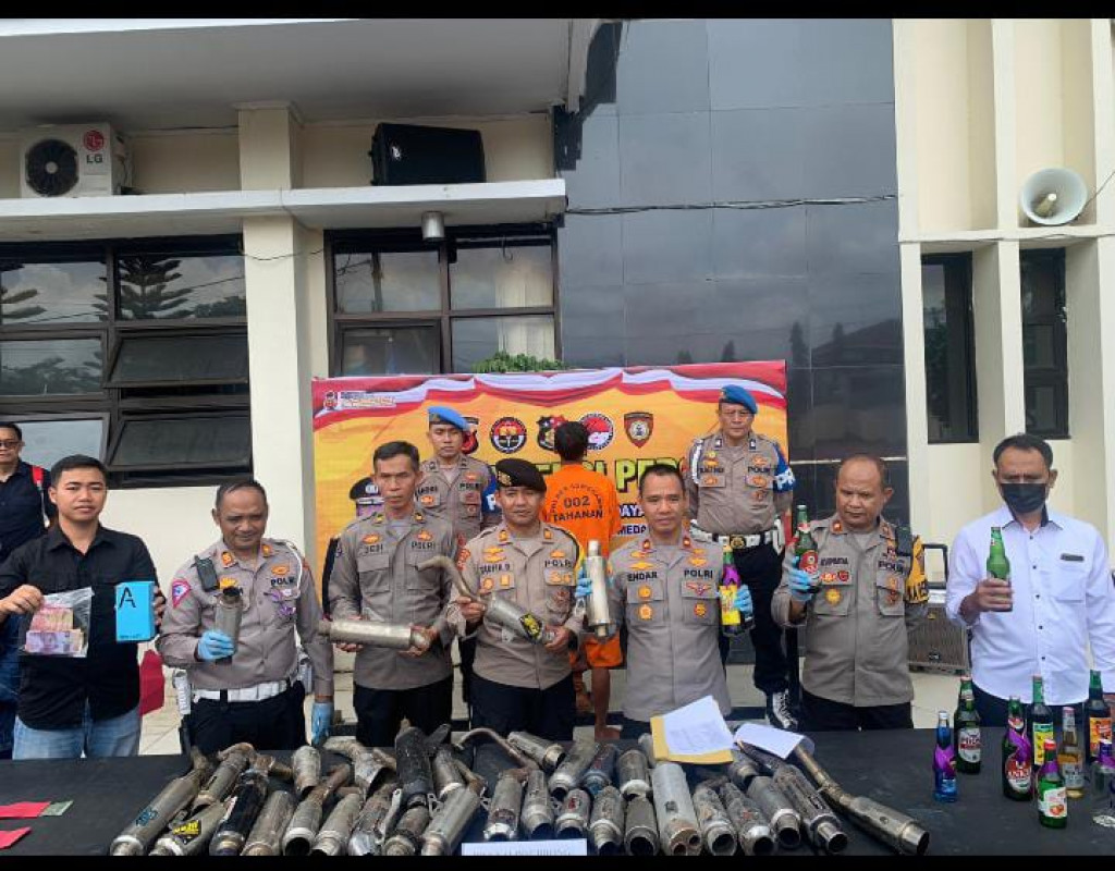 Ciptakan Ramadhan yang Aman, Polres Sumedang Amankan Ratusan Miras Dan Knalpot Bising