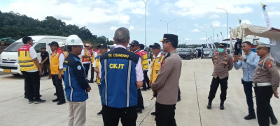 Kapolres Sumedang Damping Menteri PUPR Lakukan Pengecekan Jalur Tol Cisumdawu Seksi 4-6